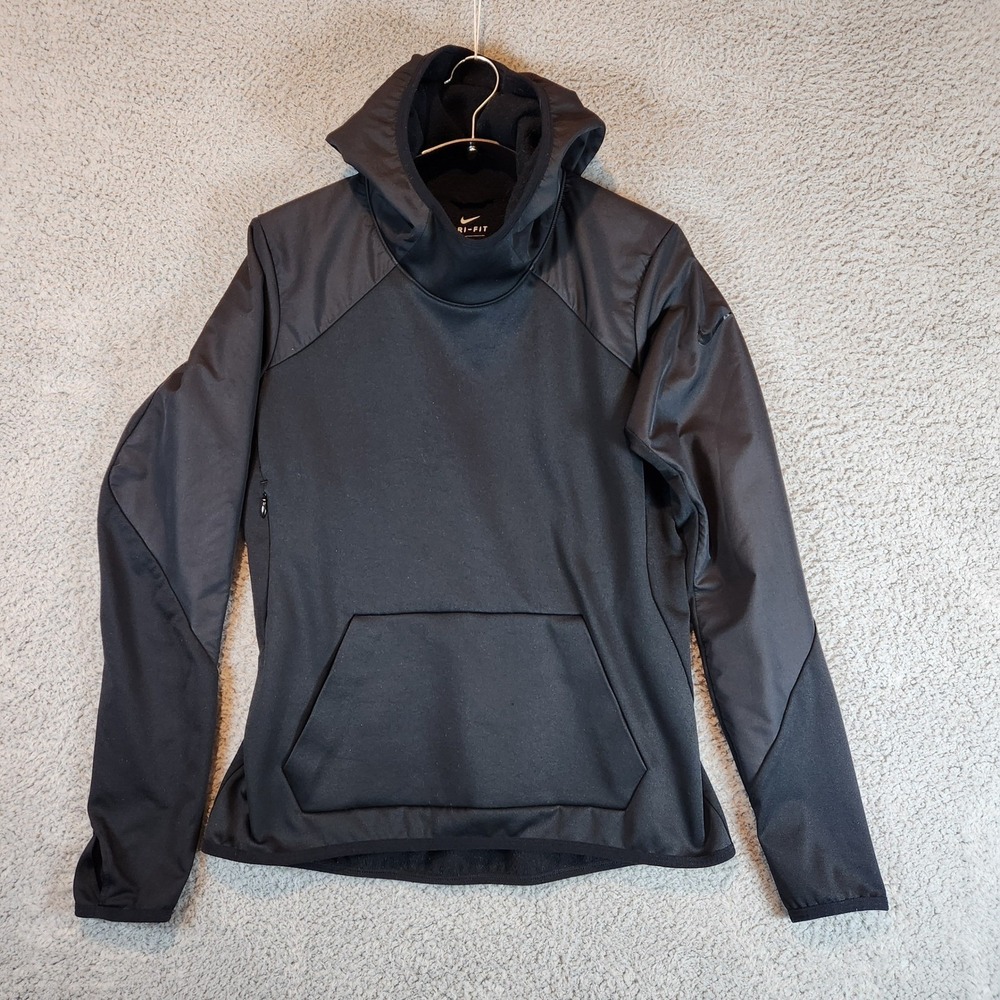 Nike Dri Fit Hoodie Womens M Long Sleeve Black Activewear Athleisure Pullover